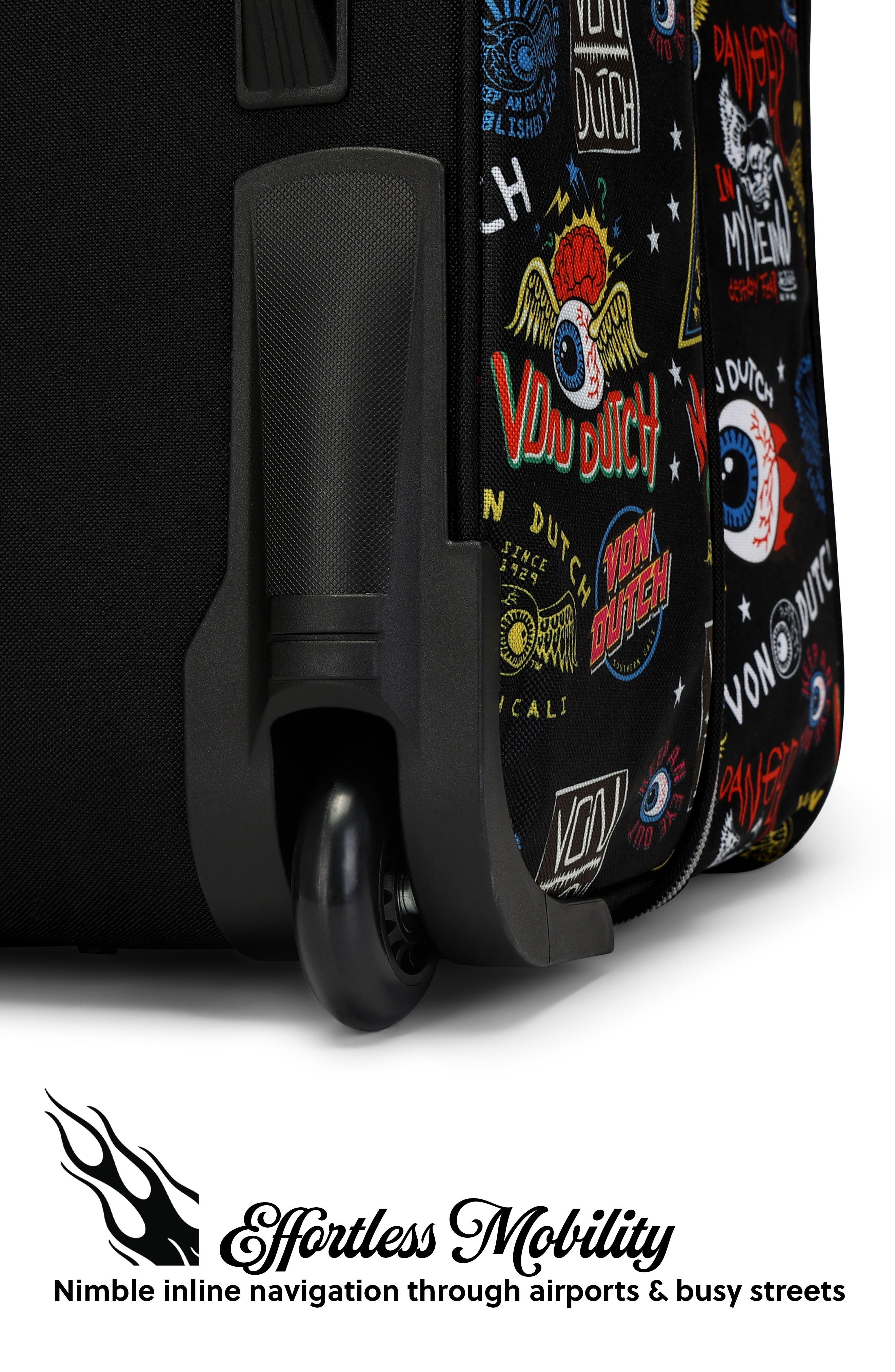 Von Dutch Jax Black Rolling Duffel 2-Piece Set, Alternate, color, Jax Black