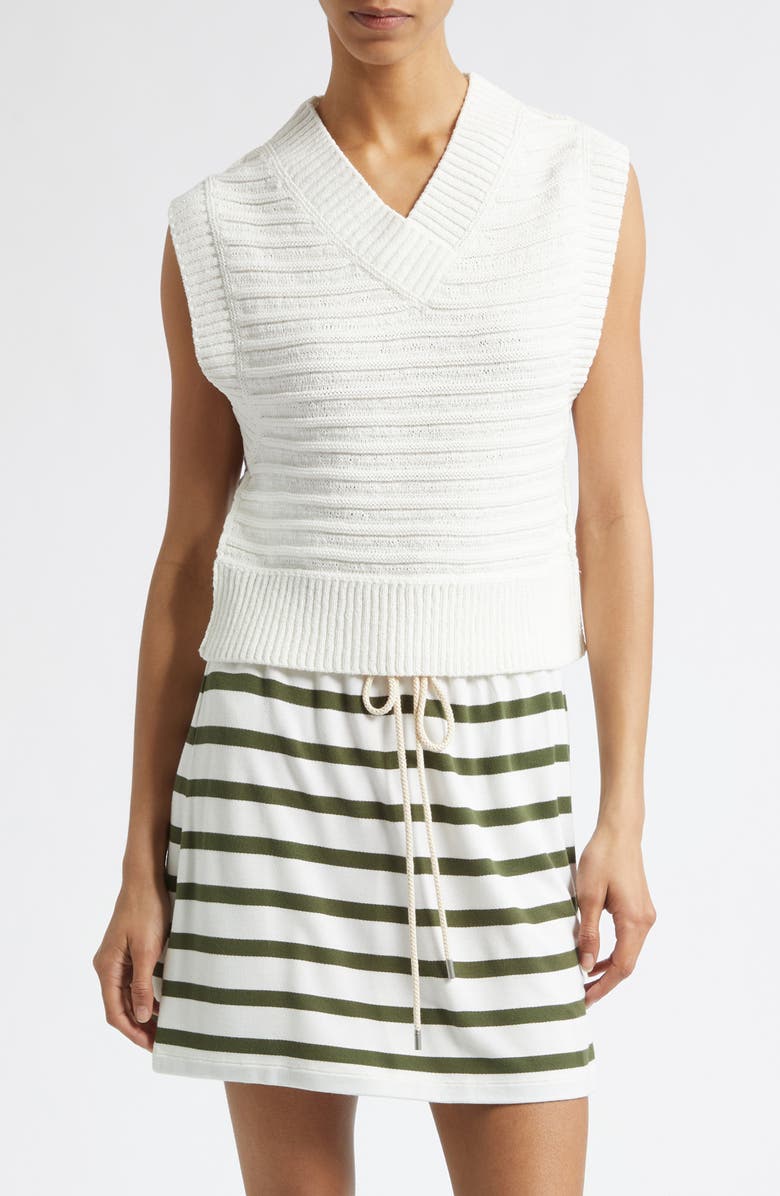 Derek Lam 10 Crosby Bryce Sweater Vest, Main, color, Marshmallow