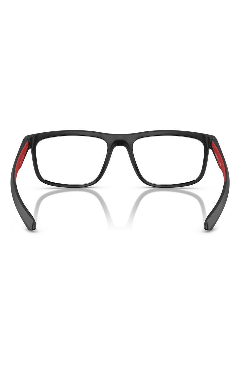 Emporio Armani 55mm Square Optical Glasses, Alternate, color, Matte Black / Demo Lens