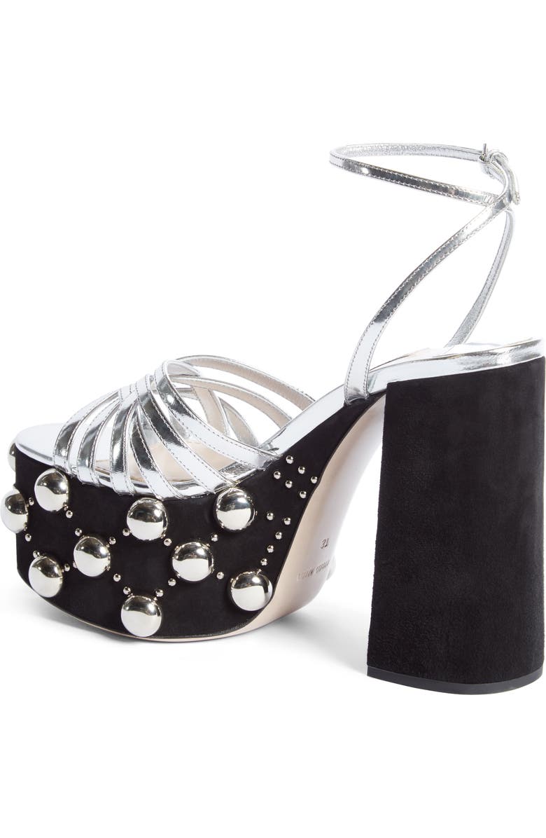 Miu Miu Studded Platform Sandal, Alternate, color,