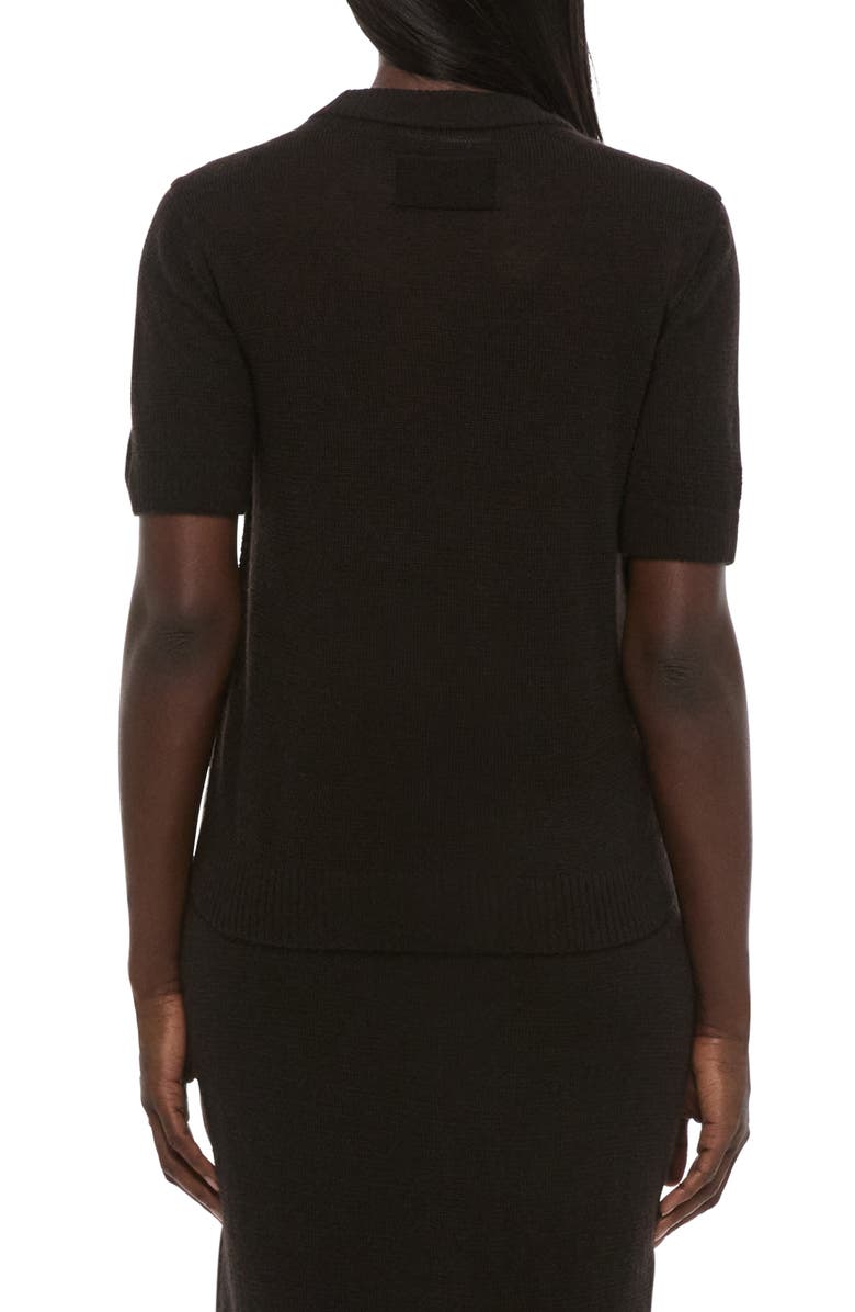 Helmut Lang Short Sleeve Sweater, Alternate, color, Dark Brown