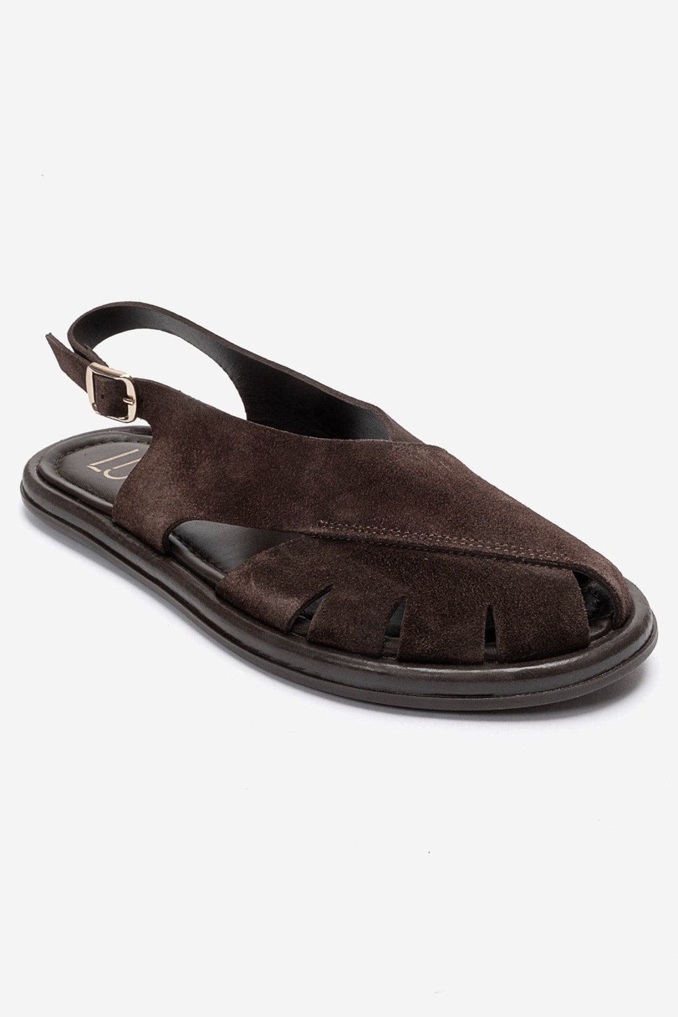 Belas Leather Slingback Sandal, Alternate, color, Brown Suede