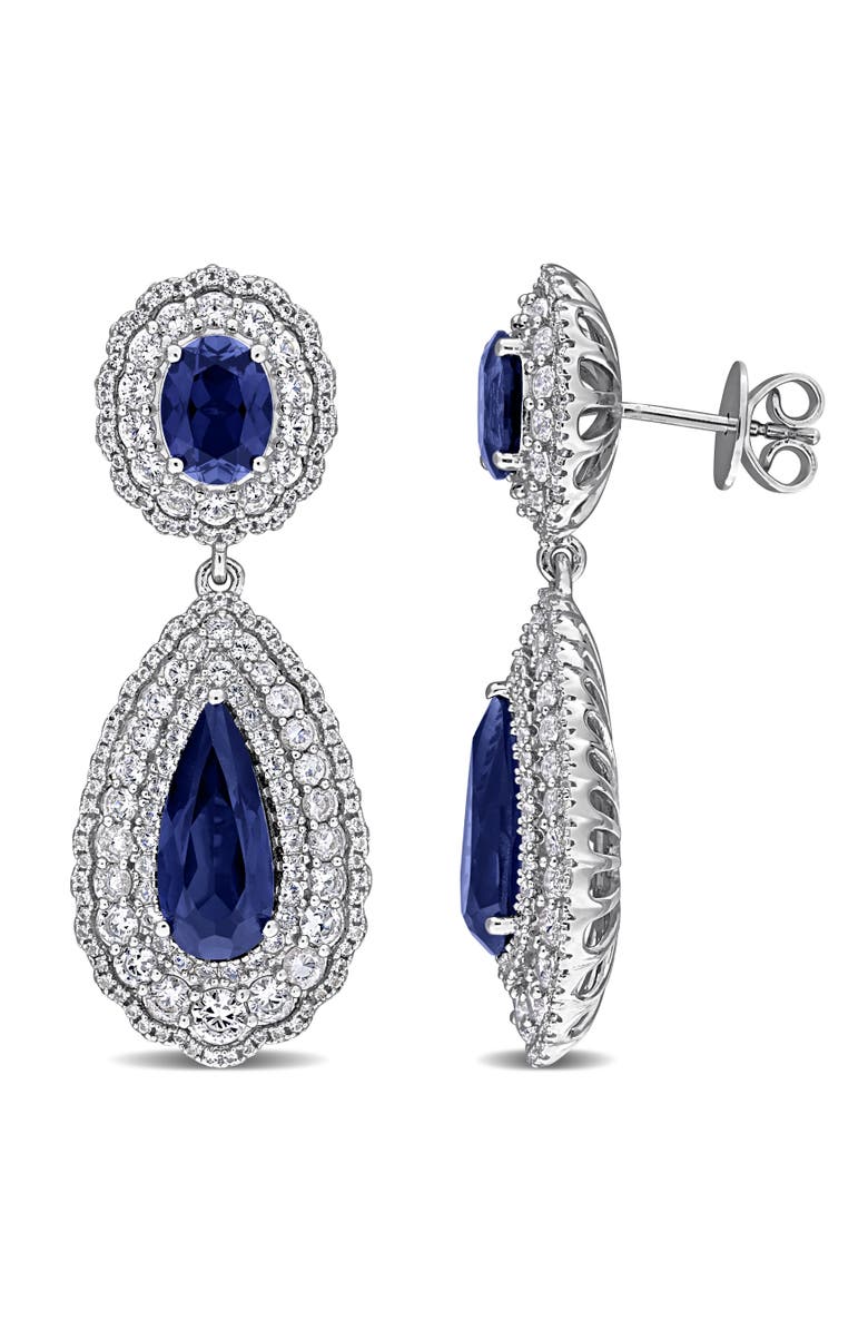Julianna B. Lab-Created Sapphire Drop Earrings, Main, color, Sapphire