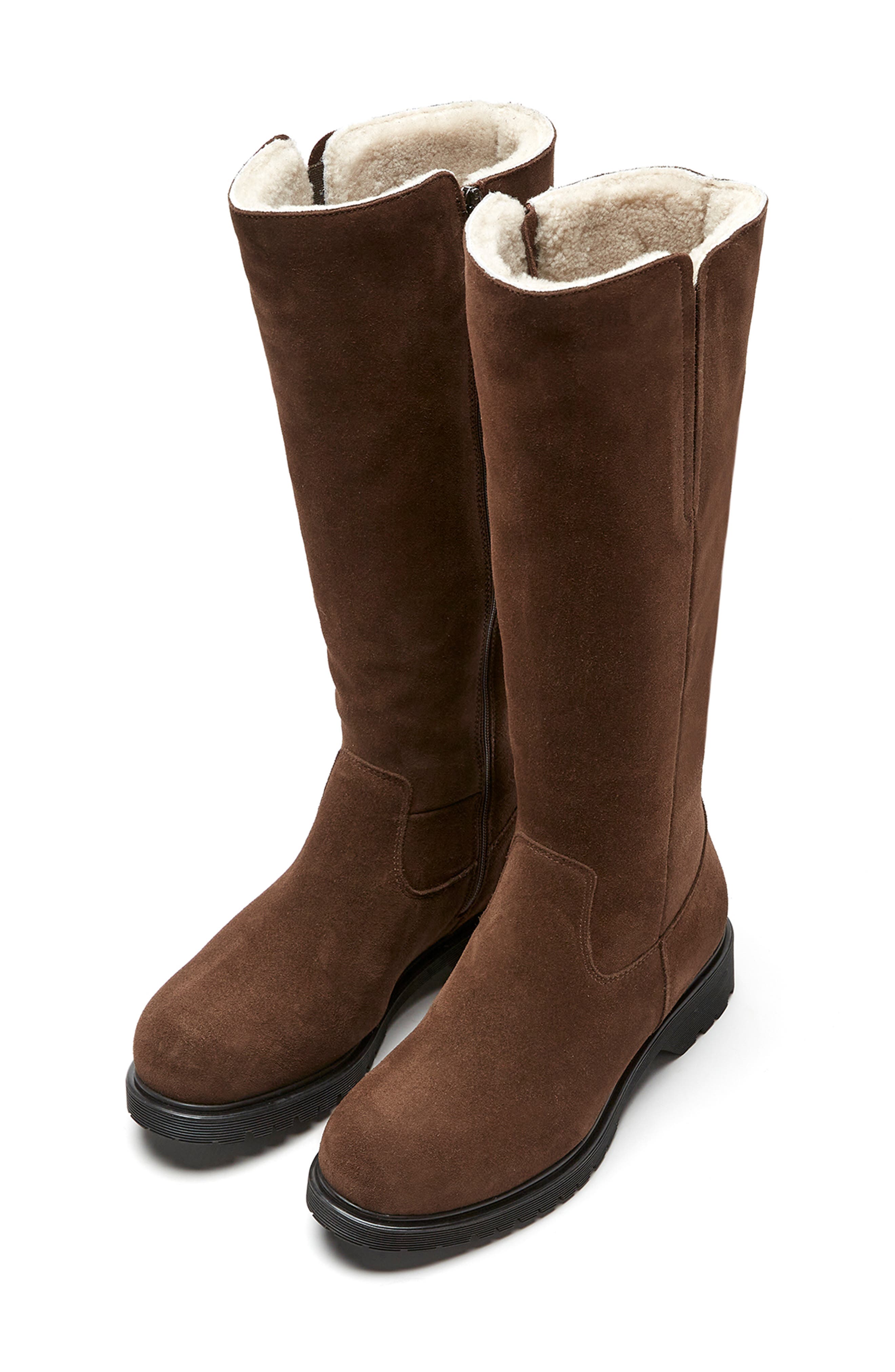 Helene City Dry™ Genuine Shearling Waterproof Boot, Alternate, color, BRUNETTE SUEDE