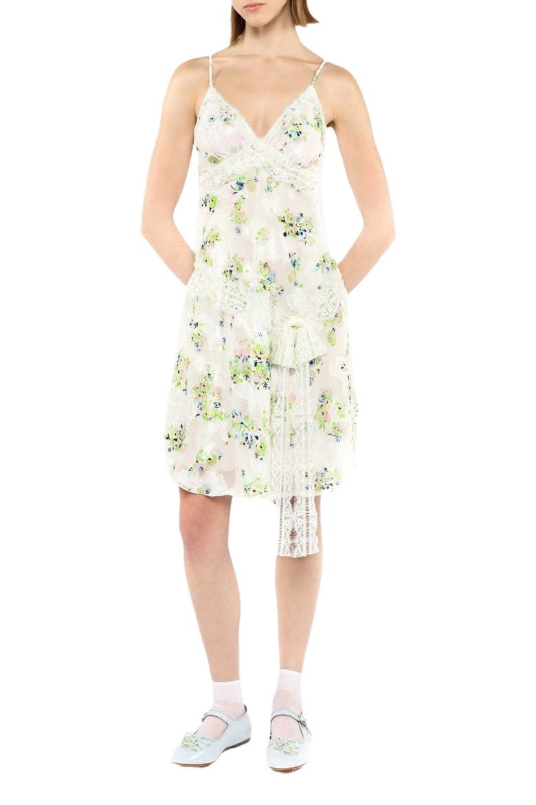Rosies Posies Chiffon Slip Dress, Main, color, Baby Blue Multi