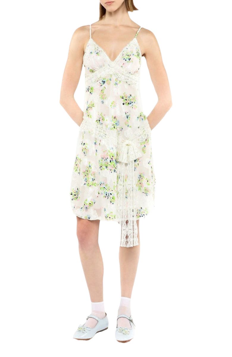 Anna Sui Rosies Posies Chiffon Slip Dress, Main, color, Baby Blue Multi