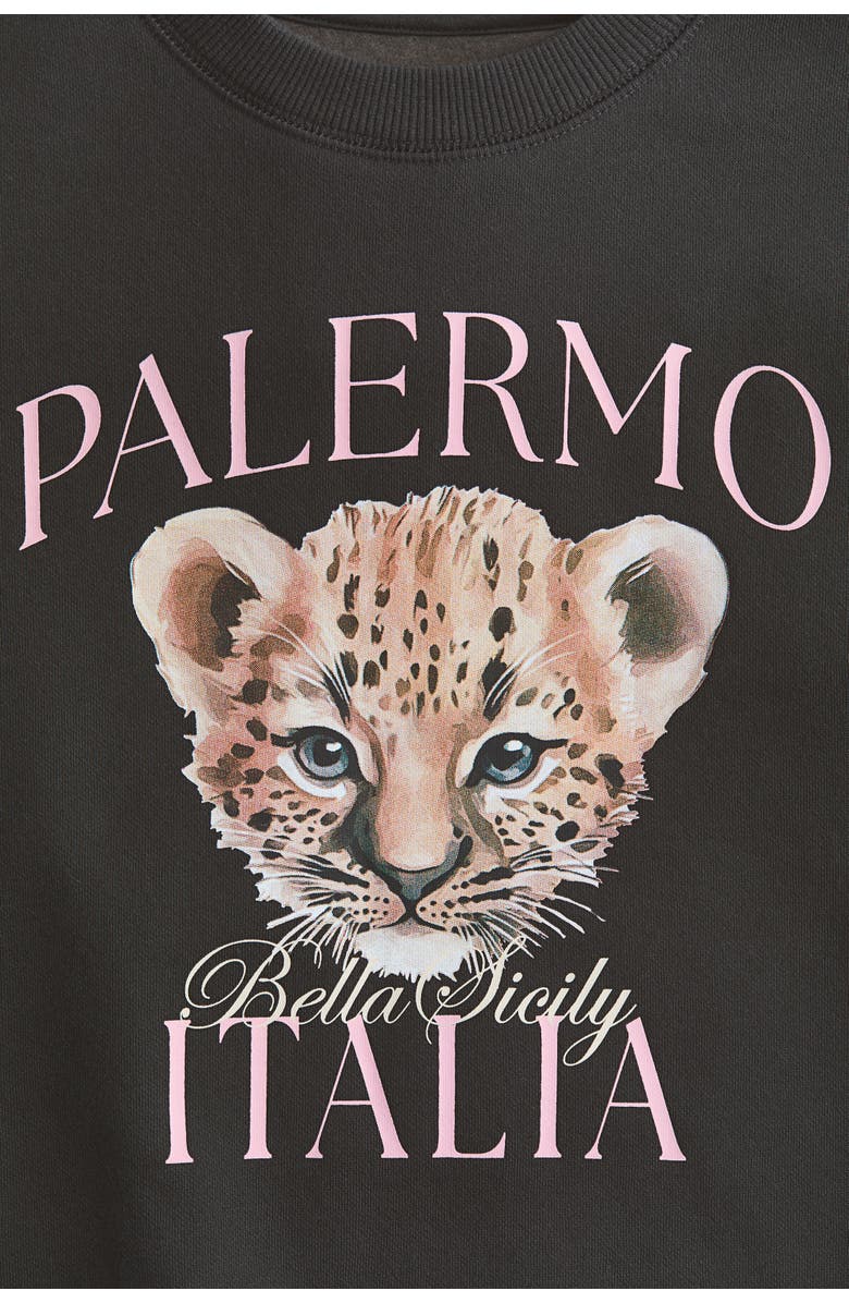 H&M Motif-detail Sweatshirt, Alternate, color, Black/Palermo
