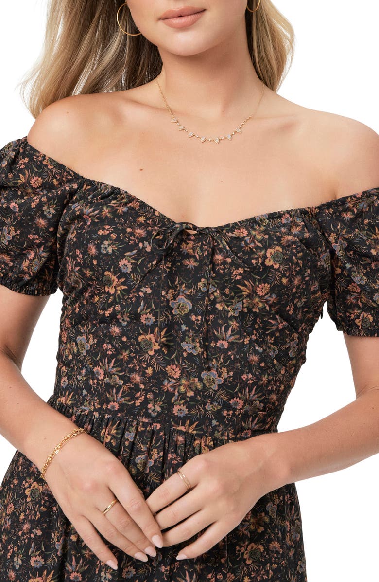 PAIGE Otienne Floral Off the Shoulder Dress, Alternate, color,