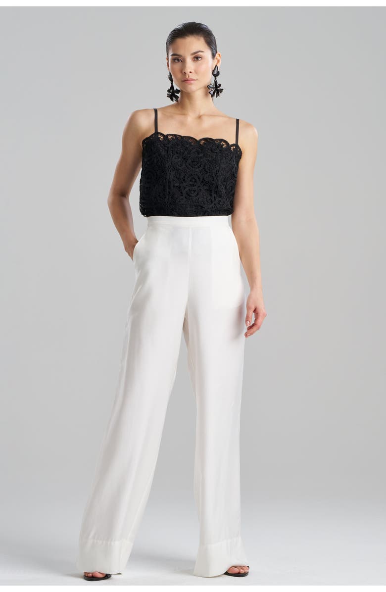 Natori COTTON SILK TWILL Trouser, Main, color, White
