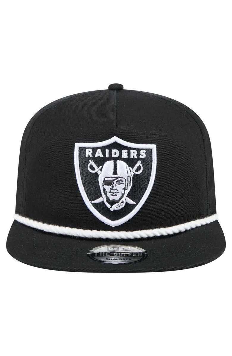New Era Men's New Era Black Las Vegas Raiders B-Dub Golfer Snapback Hat, Alternate, color, Black
