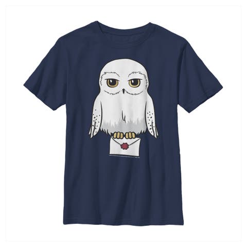 Boys' Cartoon Hedwig Letter Graphic Graphic Short Sleeve T-shirt