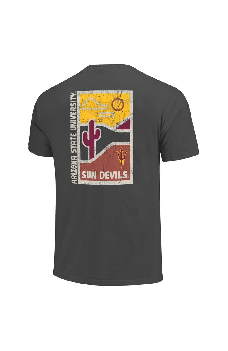 IMAGE ONE Men's Graphite Arizona State Sun Devils Comfort Colors Minimal Vista Distressed Graphics T-Shirt, Alternate, color,