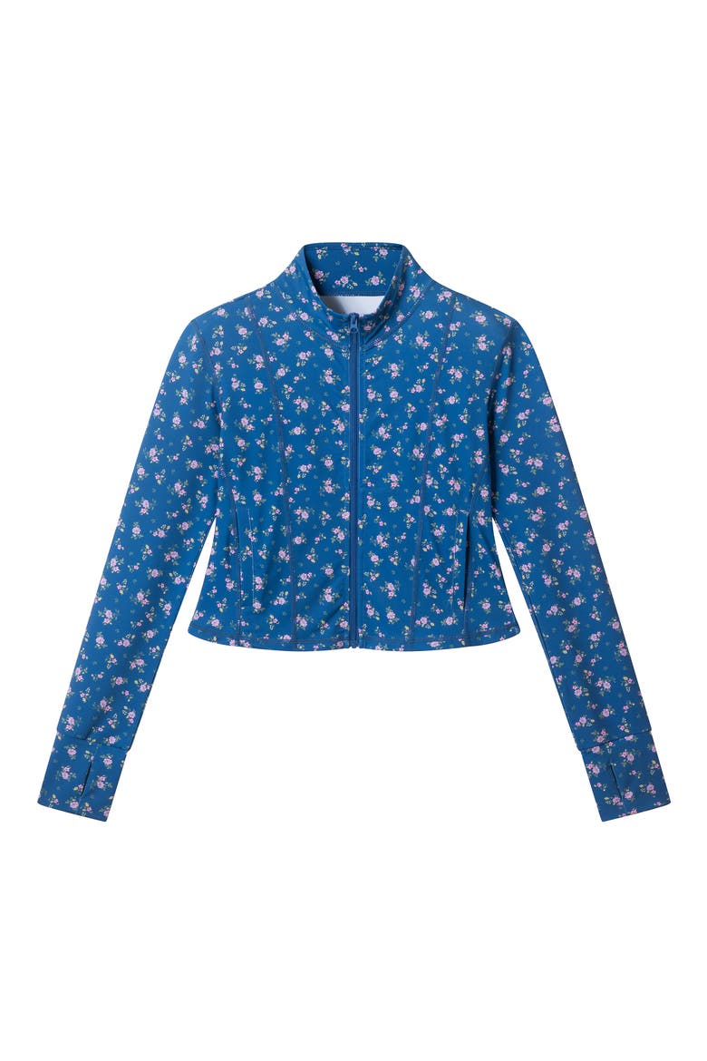 Kids' Floral Athletic Jacket & Skort Set, Alternate, color, NAVY FLORAL