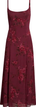 Reformation Ailany Floral Print Georgette Midi Dress