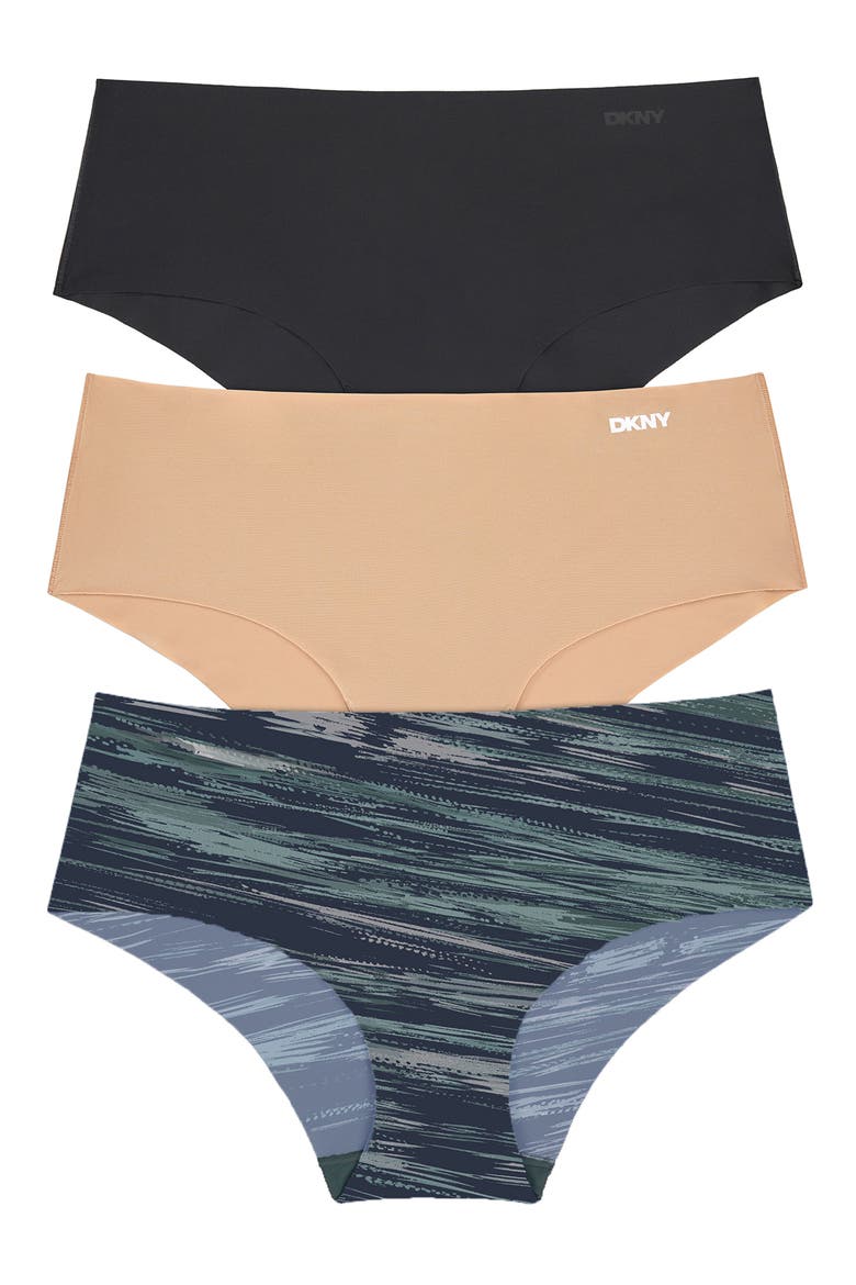Litewear Cut Anywear 3-Pack Hipster Panties, Main, color, BLACK/ GLOW/ LIGHT BLUR PRINT