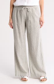 Caslon® Yarn Dye Linen Blend Pants