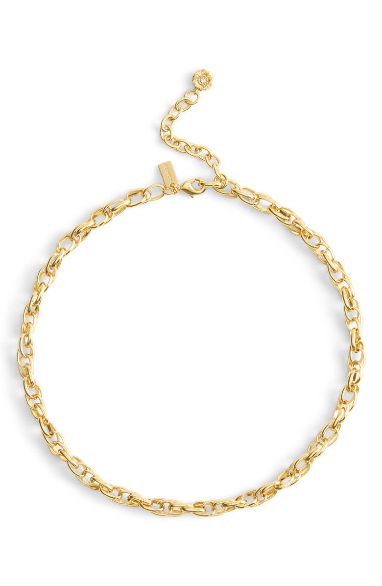 COACH Brushed Link Collar Necklace, Main, color, 