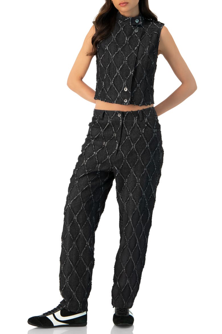Straight-Leg Jeans with Distressed Detail, Alternate, color, Black