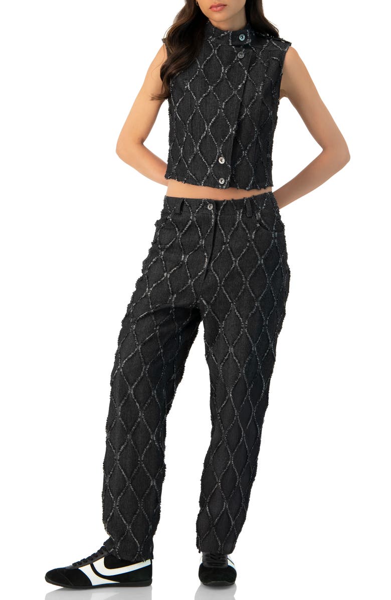 IVONNE Straight-Leg Jeans with Distressed Detail, Alternate, color, Black