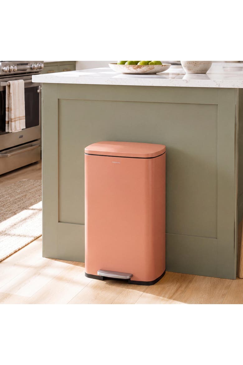 Connor Rectangular Trash Can with Soft-Close Lid and FREE Mini Trash Can, Alternate, color, Clay Rose