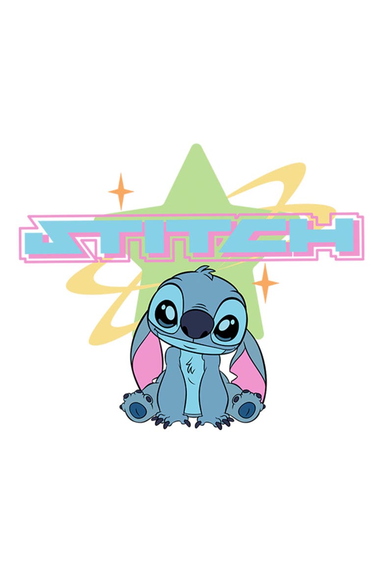 Girl's Lilo & Stitch Futuristic Star Alien  Graphic T-Shirt, Alternate, color, White