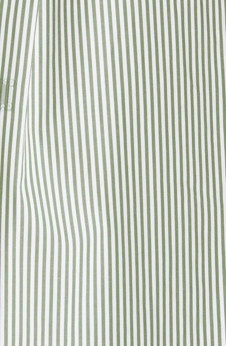 Max Mara Stripe Logo Cotton Button-Up Shirt, Alternate, color, 