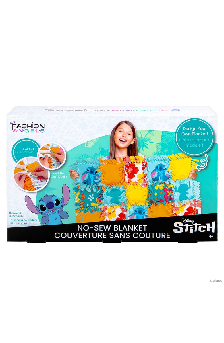 Fashion Angels Disney Stitch Nosew Blanket Kit Make 48" Throw, Kids 6+ Craft, Main, color, Multicolored