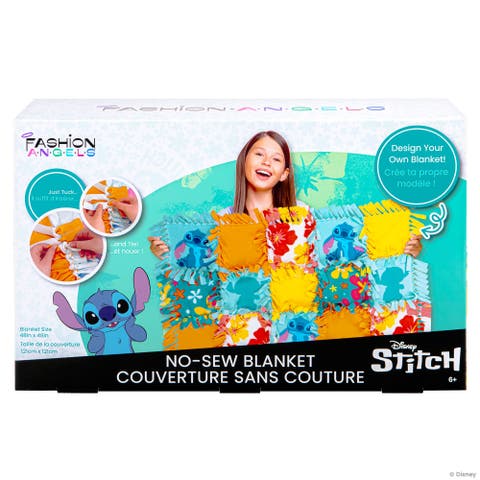 Disney Stitch Nosew Blanket Kit Make 48" Throw, Kids 6+ Craft