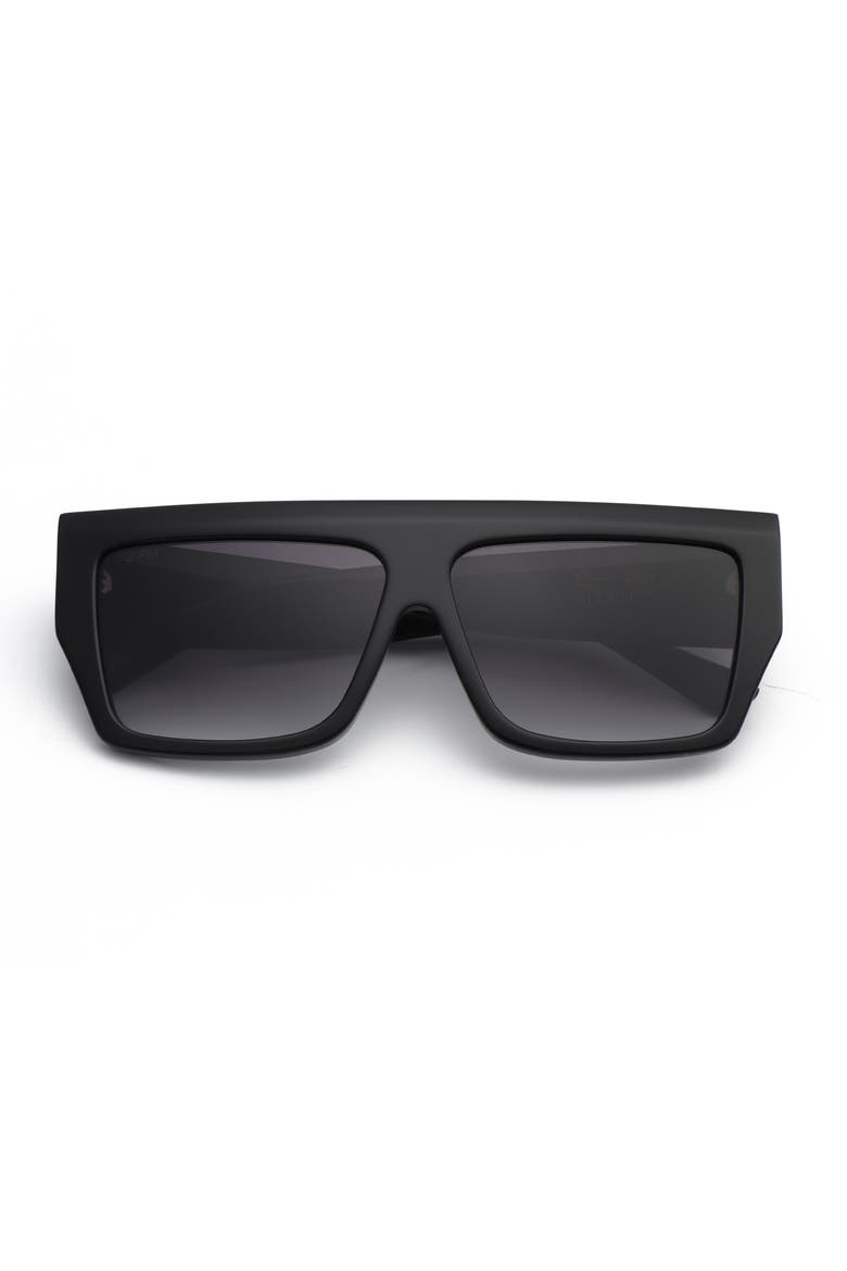 NYC Square Sunglasses, Alternate, color, Black/Black
