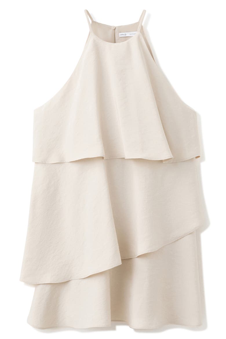Ruffled Modal Blend Dress, Alternate, color, ECRU