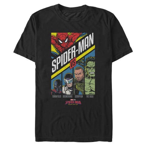 Mens Marvel Spider-Man Brand New Day Retro vs Villains T Shirt
