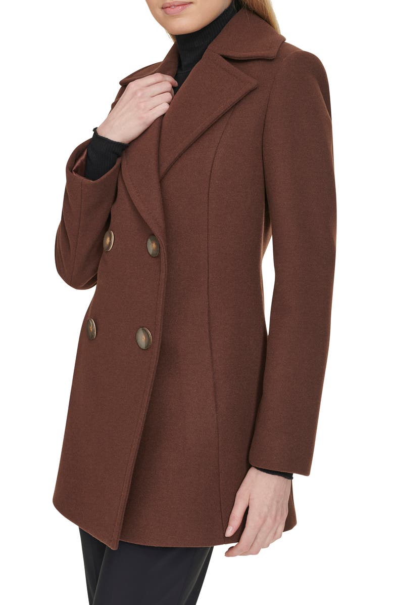 Cole Haan Fine Wool Blend Twill Peacoat, Alternate, color, 