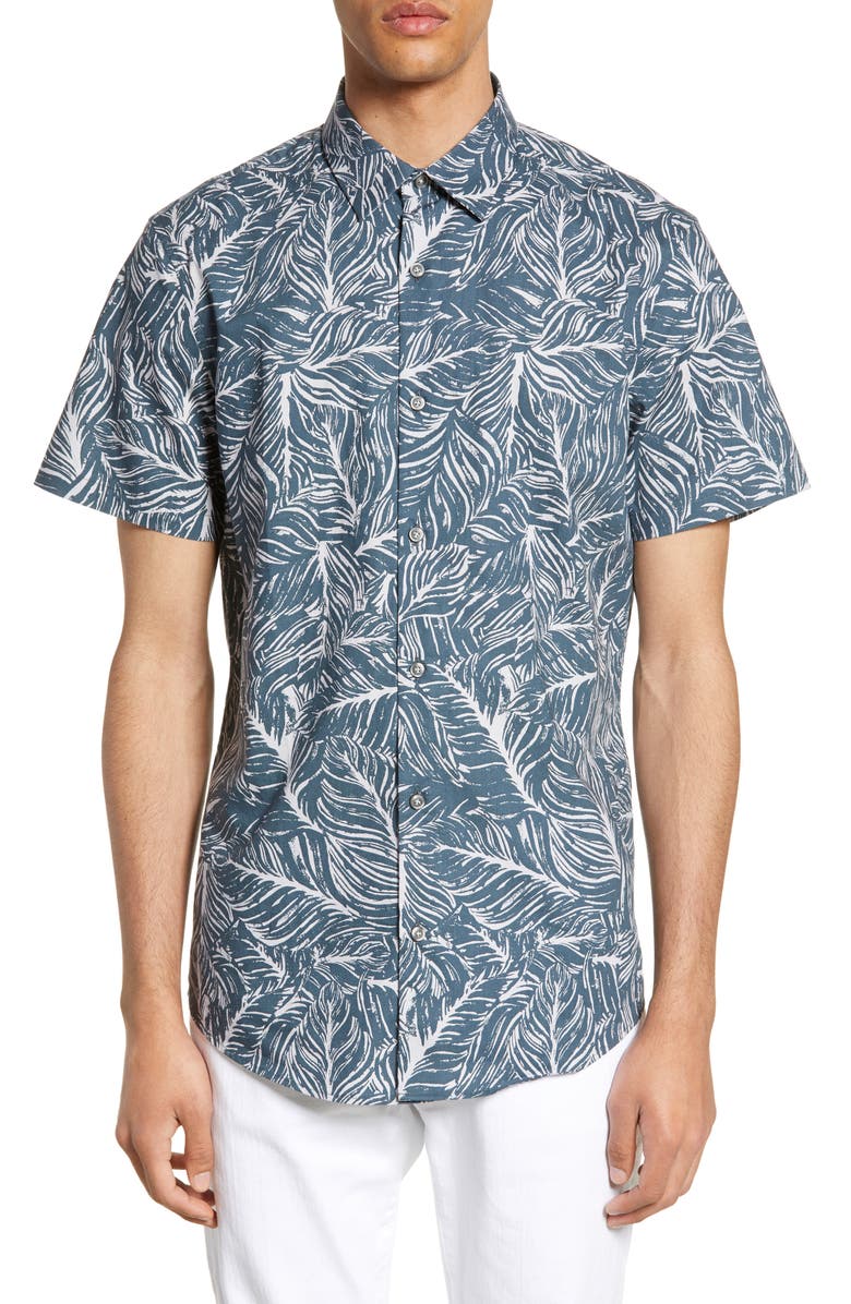 Calibrate Short Sleeve Button-Up Shirt, Main, color, 