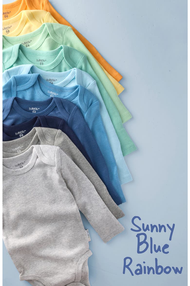 Blake Assorted 10-Pack Bodysuits, Alternate, color, SUNNY BLUE RAINBOW