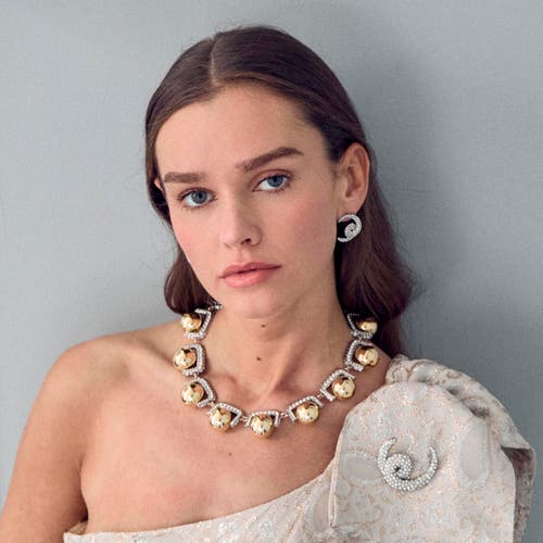 Lele Sadoughi Pinball Pave Necklace In Gold