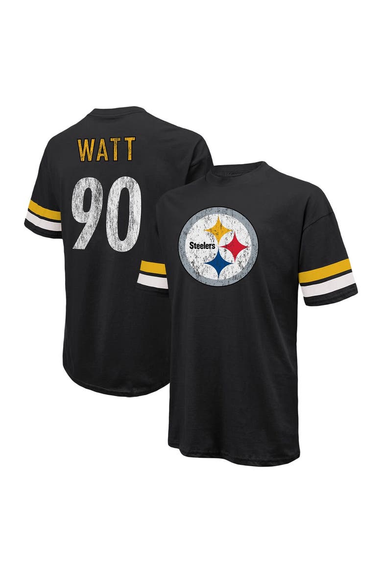 Men's Majestic Threads T.J. Watt Black Pittsburgh Steelers Name & Number Oversize Fit T-Shirt, Main, color, Black