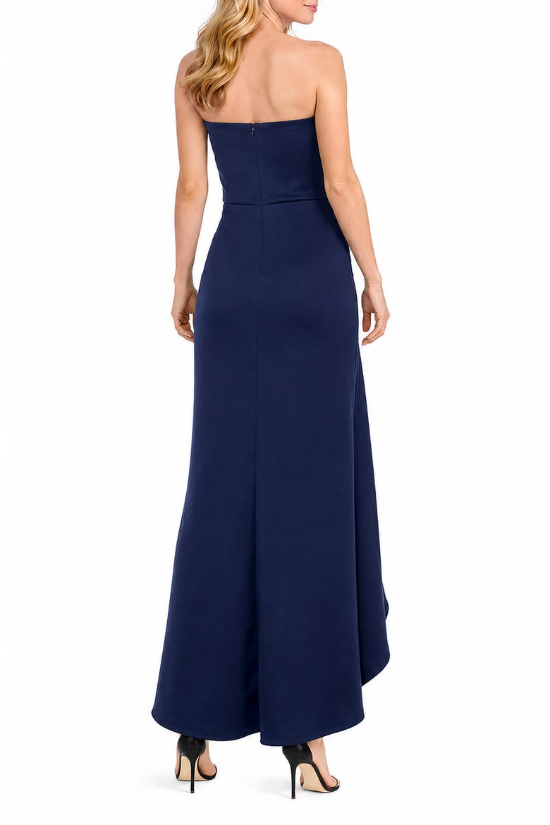 Strapless Draped Side Gown, Alternate, color, NAVY
