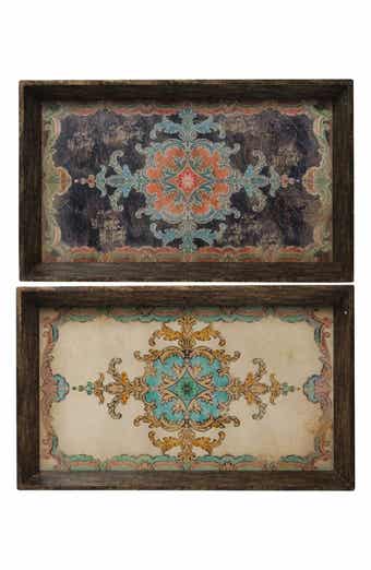 A & B Home Set of 2 Elegant Trays