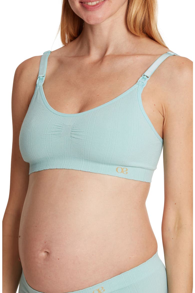 Zoé Seamless maternity and nursing bra, Main, color, TURQUOISE