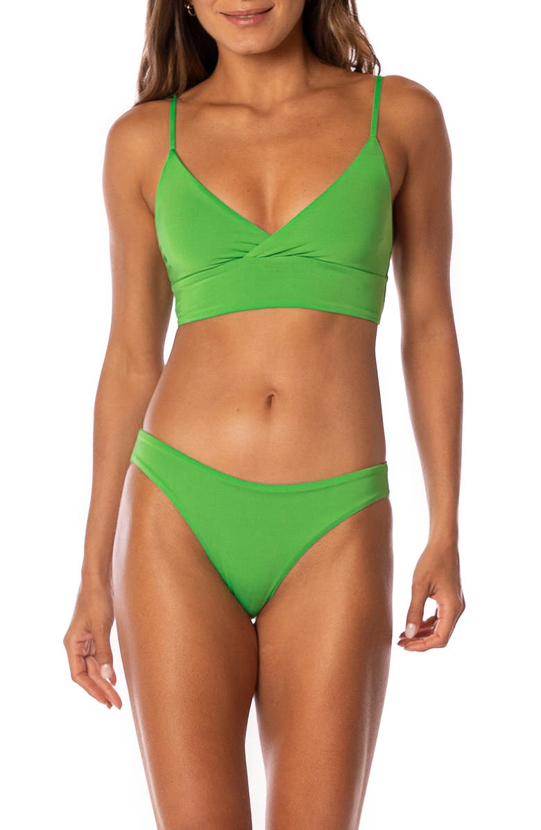 Maaji Emerald Brocade Sublimity Bikini Bottoms, Alternate, color, Green