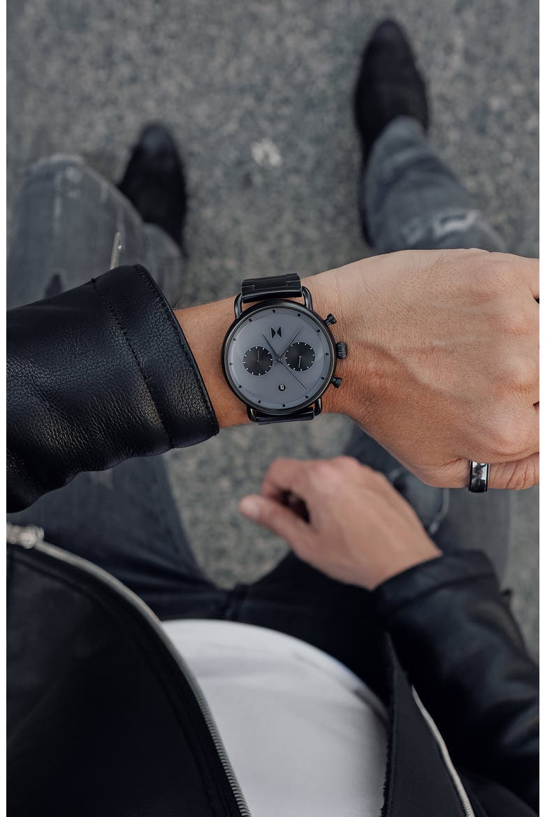 MVMT Blacktop Bracelet Watch, 47mm, Alternate, color, BLACK