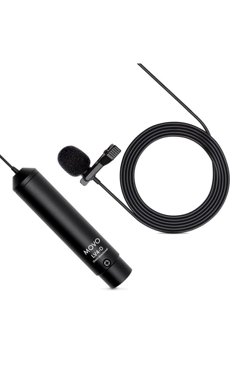MOVO LV4-O Omnidirectional XLR Lavalier Microphone - Phantom Powered, Main, color, Black