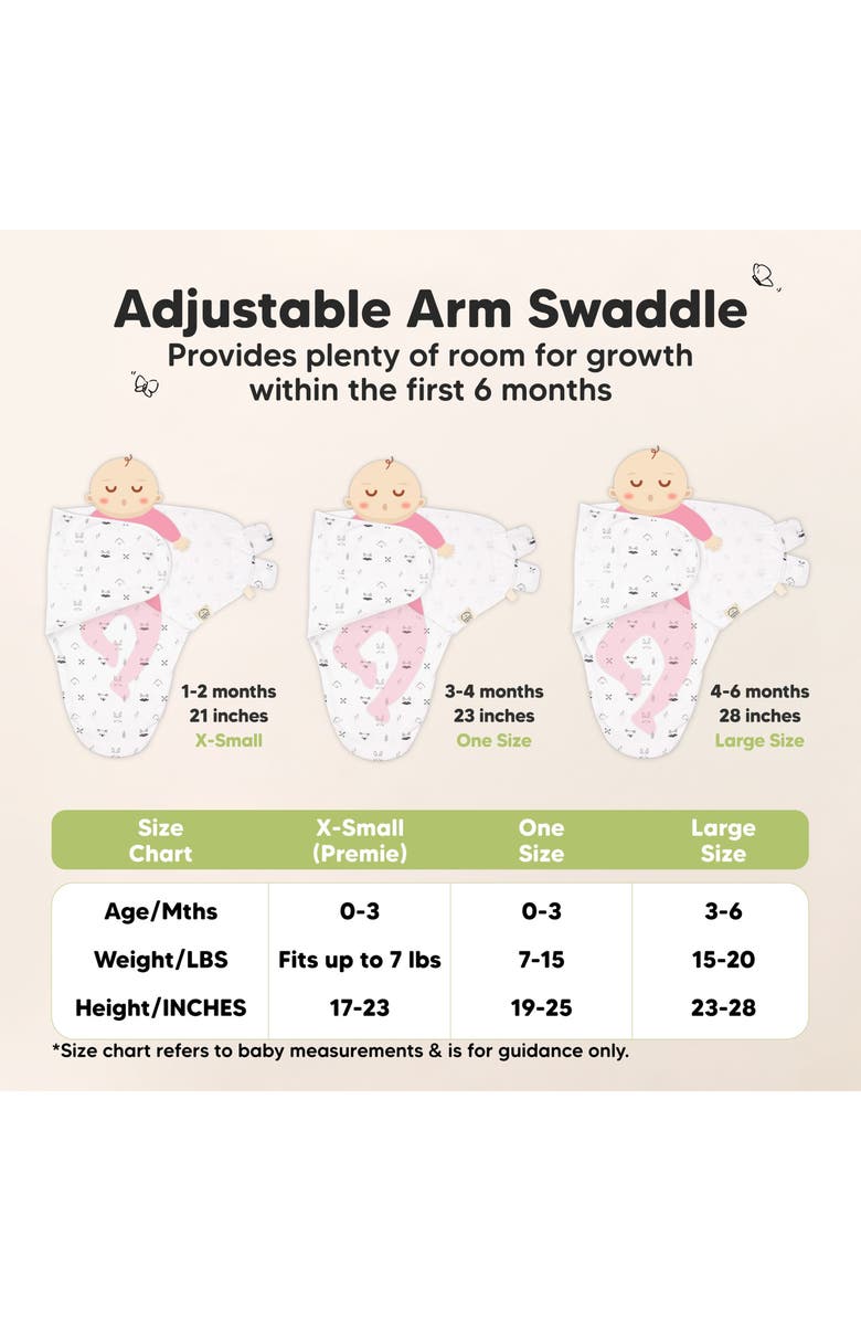 KeaBabies 3-Pack Soothe Swaddle Wraps with Knot Hats, Alternate, color, Nordic