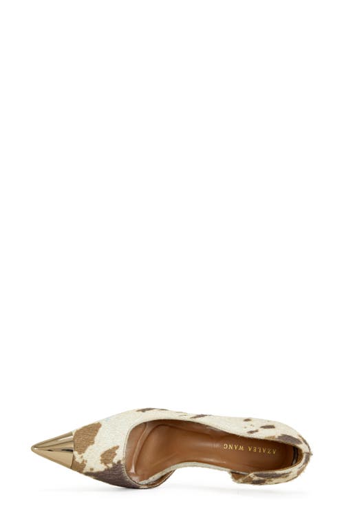 Azalea Wang Brayan Half D'orsay Genuine Calf Hair Pointed Cap Toe Pump