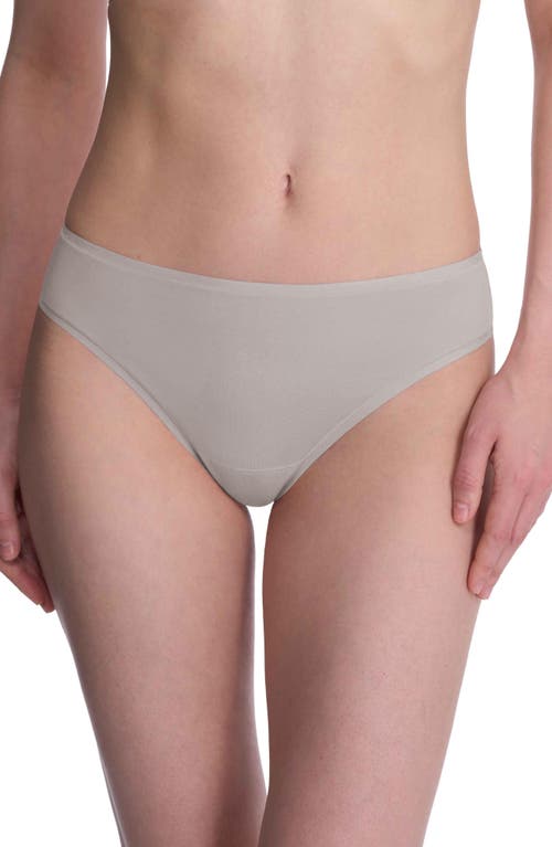 Natori Bliss Bare Stretch Cotton Thong In Gray