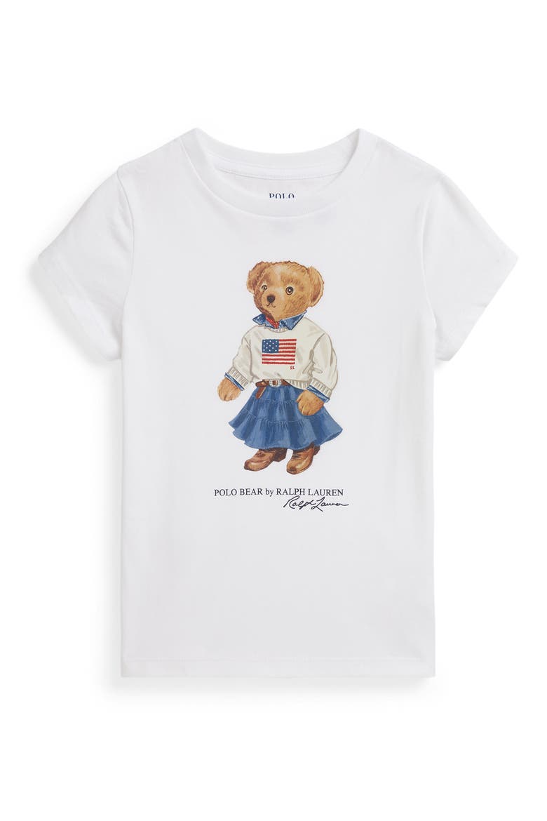 Kids' Polo Bear Cotton Graphic T-Shirt, Main, color, WHITE