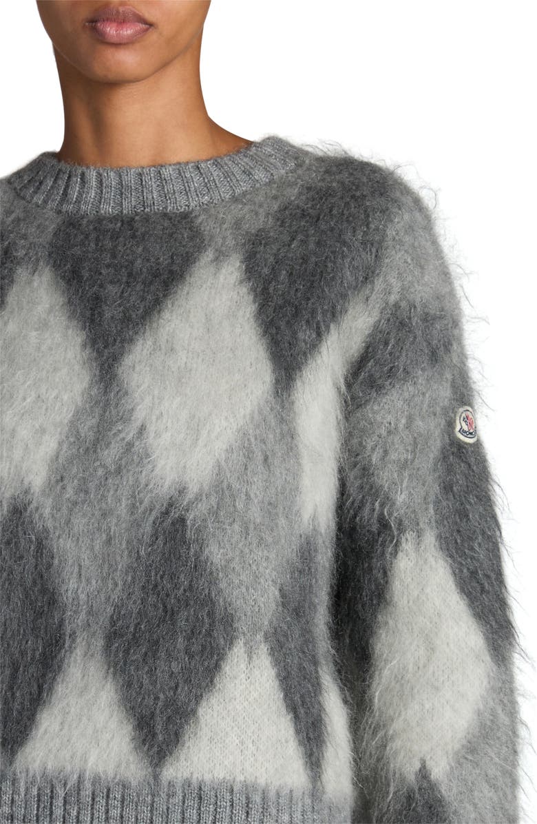 Moncler Argyle Mohair Blend Sweater, Alternate, color,