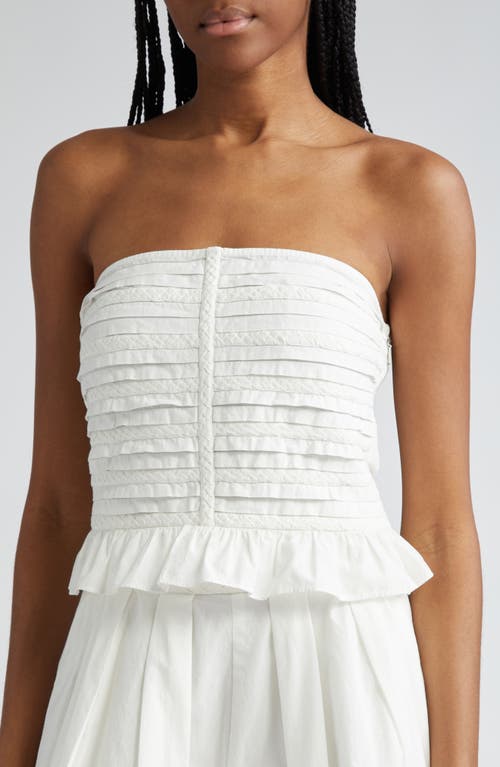 Shop James Perse Ramy Brook Annie Strapless Cotton Crop Top In White