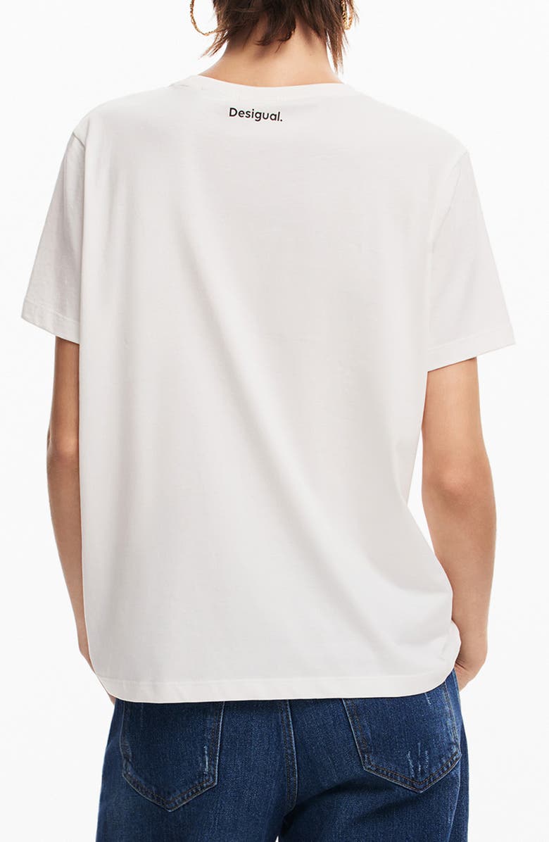 Desigual Minnie Mouse Drawing Cotton Graphic T-Shirt, Alternate, color, 