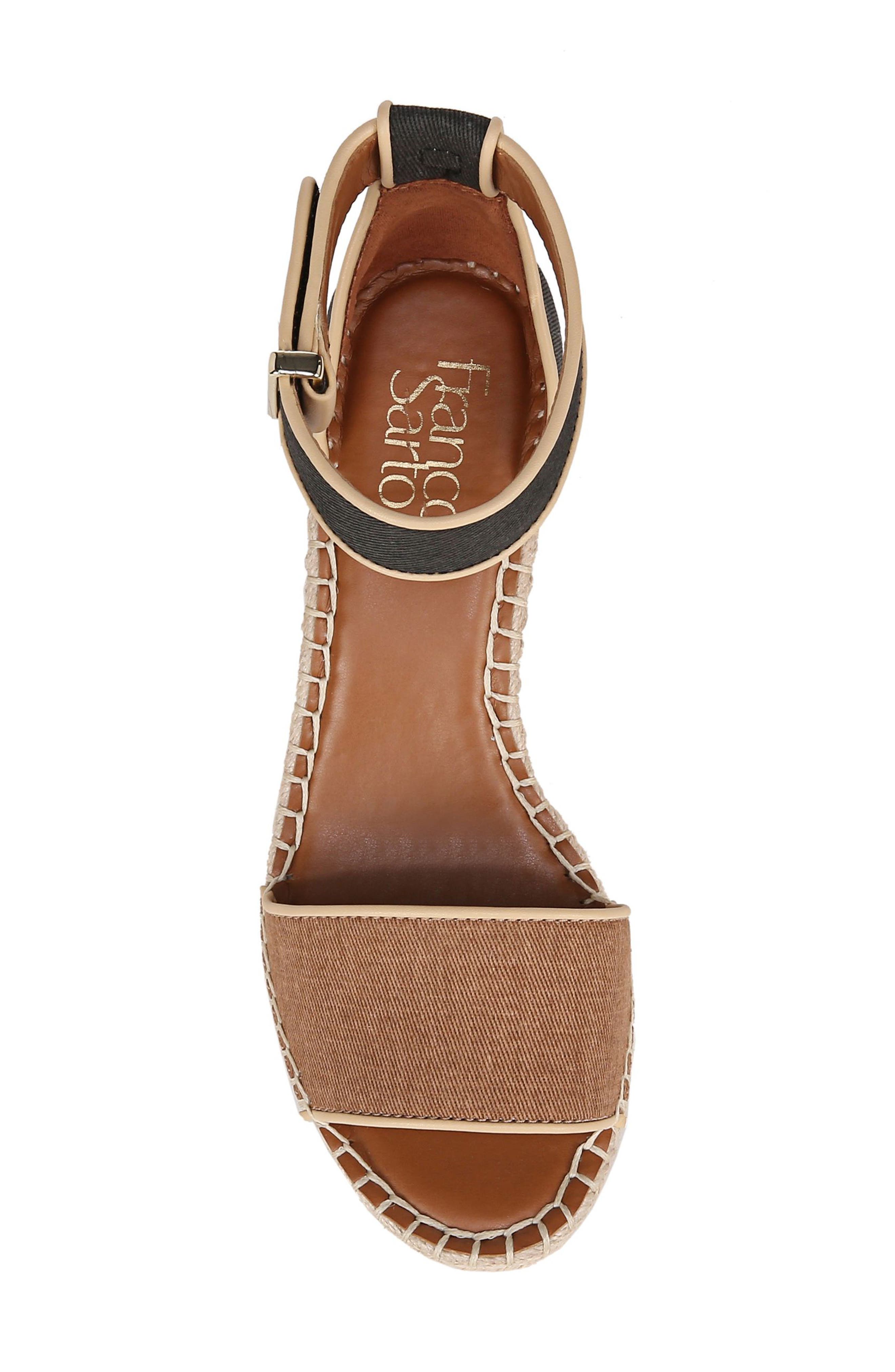 Clemens Ankle Strap Platform Wedge Sandal, Alternate, color, TAN BLACK